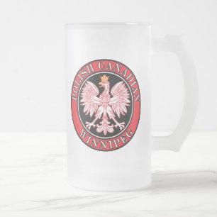 Caneca De Cerveja Vidro Jateado Winnipeg Polska Eagle Polonês