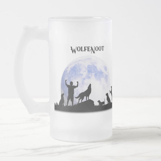 Caneca De Cerveja Vidro Jateado WolfeNoot (Esquerda)
