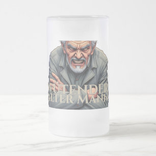 Caneca De Cerveja Vidro Jateado Wütender Alter Mann - Ilustração de Cartoon