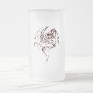 Caneca De Cerveja Vidro Jateado Wyvern Dragon São Criaturas Míticas Fantásticas