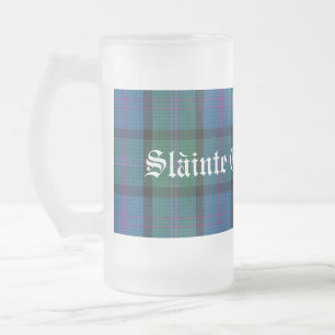 Caneca De Cerveja Vidro Jateado Xadrez Clã MacThomas Tartan Clássica