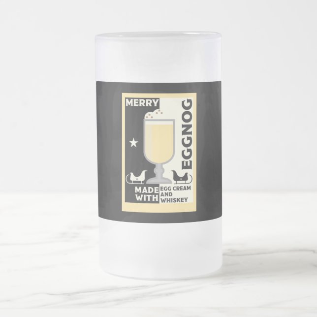 Caneca De Cerveja Vidro Jateado Xmas Eggnog Punch (Centro)