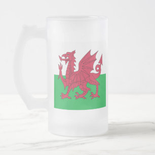 Caneca De Cerveja Vidro Jateado Y Ddraig Goch: Vidro de cerveja da bandeira de