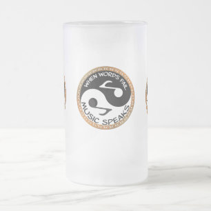 Caneca De Cerveja Vidro Jateado Yin Yang com palavras musicais