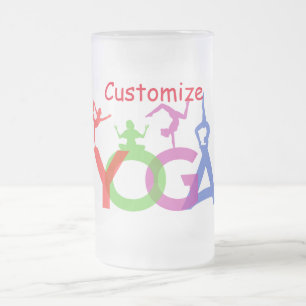 Caneca De Cerveja Vidro Jateado Yoga Possui Silhouettes Thunder_Cove