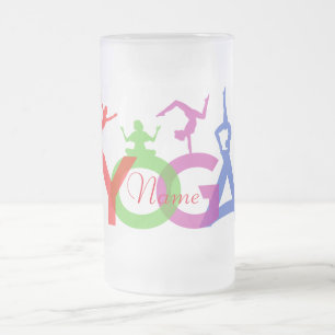 Caneca De Cerveja Vidro Jateado Yoga Possui Silhouettes Thunder_Cove