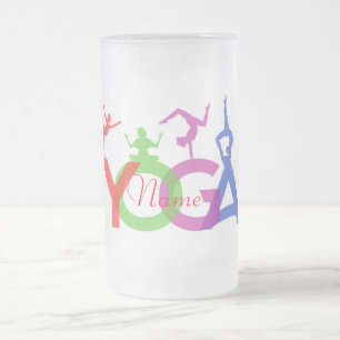 Caneca De Cerveja Vidro Jateado Yoga Possui Silhouettes Thunder_Cove