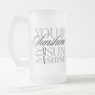 Caneca De Cerveja Vidro Jateado You Are My Sunshine Frosted Glass Beer Mug