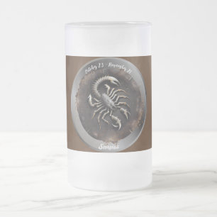 Caneca De Cerveja Vidro Jateado Zodiac Scorpius Scorpio Personalizar Pessoal