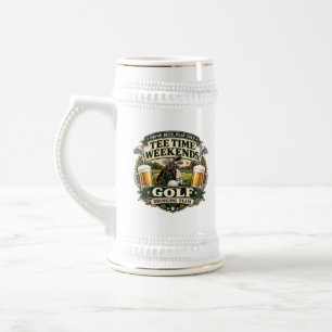 Caneca de Cerveja Vintage Golfe Hora da Saída