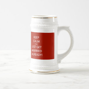 Caneca De Cerveja Vintage MANTER CALM SE CASAR