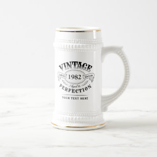 Caneca De Cerveja Vintage Personalizada Idade para Perfecção Anivers