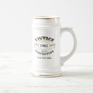 Caneca De Cerveja Vintage Personalizada Idade para Perfecção Anivers