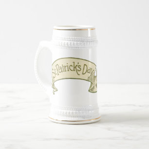 Caneca De Cerveja Vintage Rua, saudações de dia de Patrick, Banner d