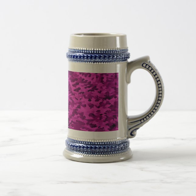 Caneca De Cerveja Violeta de Pop de Arte de Foliage Abstrato (Direita)