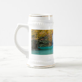Caneca De Cerveja Visão de queda de Erawan Waterfall Tailândia