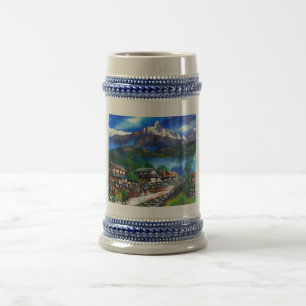Caneca De Cerveja Visão Panorâmica Do Everest Mountain Nepal