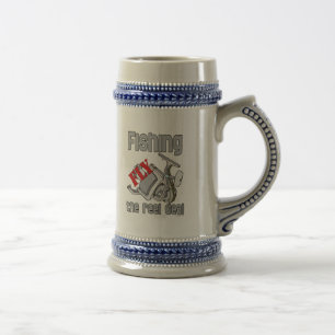 Caneca De Cerveja Voar Pescarando O Negócio Da Rolo