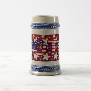 Caneca De Cerveja Votar com Estrelas e Stripes -