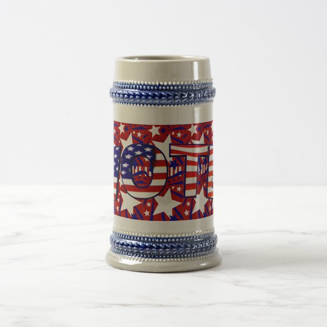 Caneca De Cerveja Votar com Estrelas e Stripes - (Centro)
