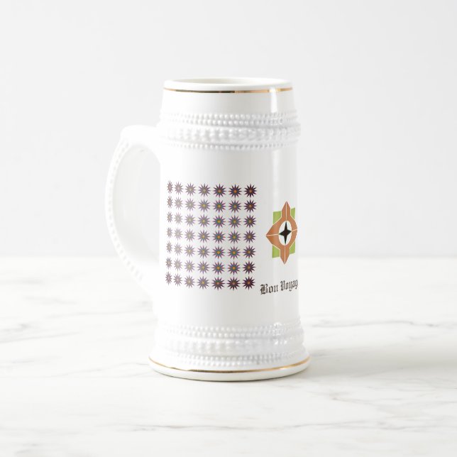 Caneca De Cerveja Voyager Mug (Branco/Dourado) (Frente Esquerda)