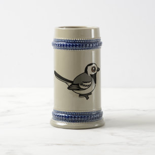 Caneca De Cerveja Wagtail do branco de Birdorable