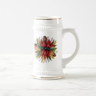Caneca De Cerveja Wildflowers australianos - ervilha de deserto de