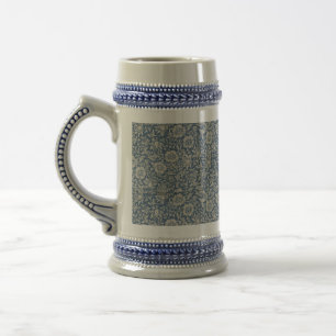 Caneca De Cerveja William Morris Vintage Floral Blue Mallow
