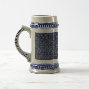 Caneca De Cerveja William Morris Vintage Floral White Blue