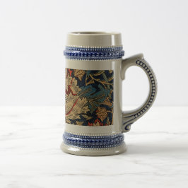 Caneca De Cerveja William Morris Vintage Padrão Floral Vermelho