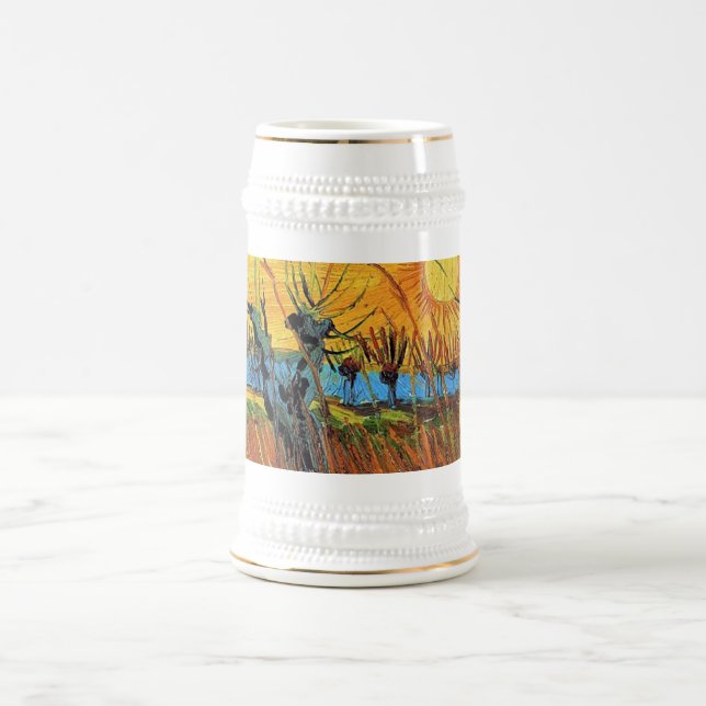 Caneca De Cerveja Willows no Sunset,Vincent van Gogh (Centro)