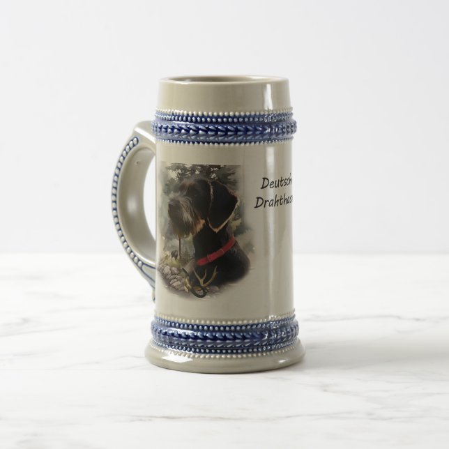 Caneca De Cerveja Wirehaired Pointer Alemão, GWP (Frente Esquerda)
