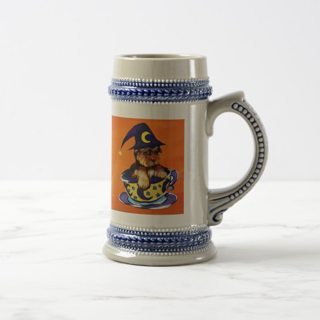 Caneca De Cerveja Yorkie Poo de Halloween (Direita)