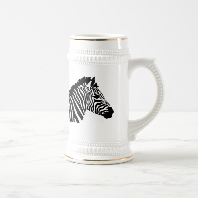 Caneca De Cerveja Zebra da silhueta (Direita)