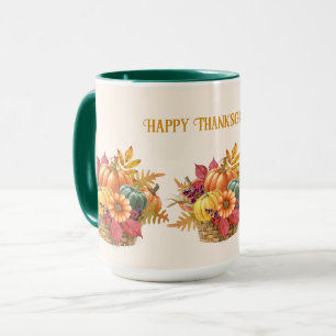 Caneca de Cesta de Abóbora do Dia de Ação de Graça