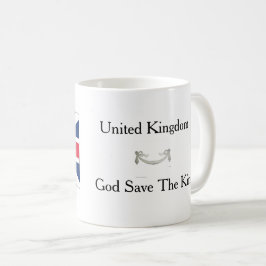 Caneca de Chá / Café Bandeira Britânica Deus Salve