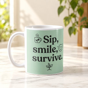 Caneca de Chá Café Menta Fofa Sobreviva Sorriso Be