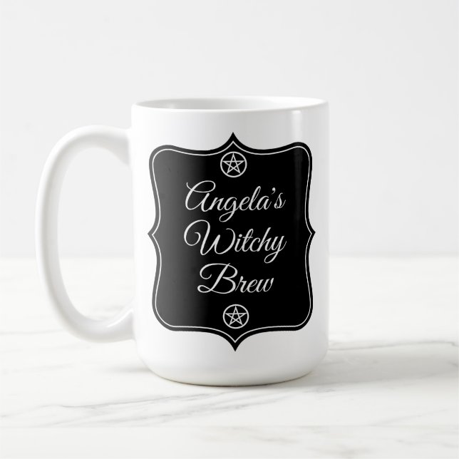 Caneca de Chá Witchy com Nome Personalizado | Café (Esquerda)