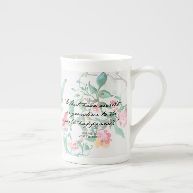 Caneca de China de osso das citações dos rosas da (Direita)