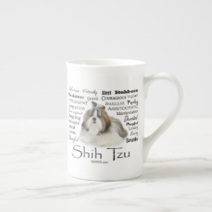 Caneca de China de osso dos traços de Shih Tzu