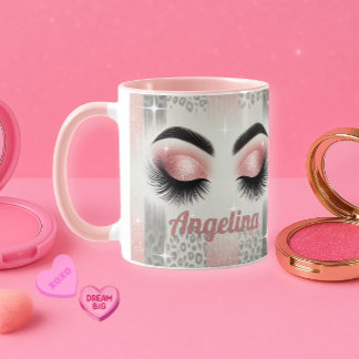 Caneca de Cílios com Brilho Rosa Glam