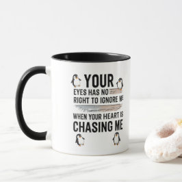 Caneca de Citação Engraçada de Amor de Pinguim Seu