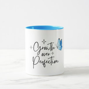 Caneca de Citação Inspiradora Crescimento Sobre Pe