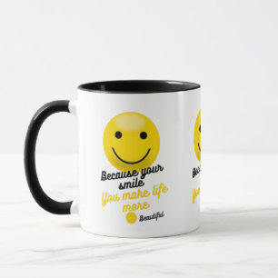Caneca de Citação Inspiradora Sorriso – Porque Seu