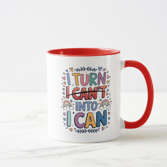 Caneca de Citação Motivacional Eu Transformo Não P (Direita)