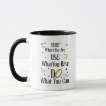 Caneca de Citação Motivacional – Xícara de Café In