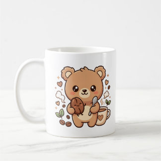 Caneca de clipart de café do Urso Kawaii