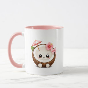 Caneca de Coco Kawaii Fofa