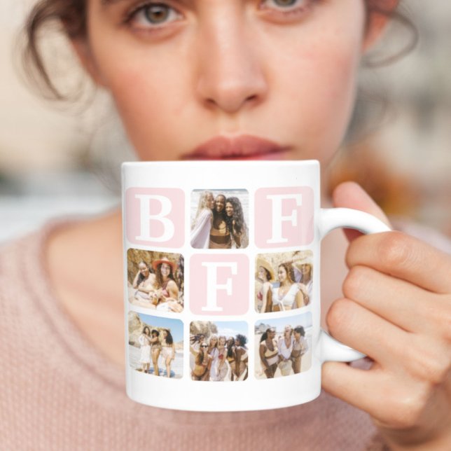 Caneca de Colagem de Fotos de Amizade BFF (Criador carregado)