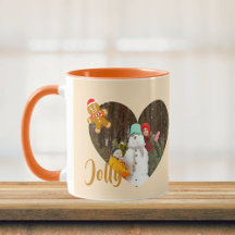 Caneca de Colagem de Fotos em Forma de Coração de 